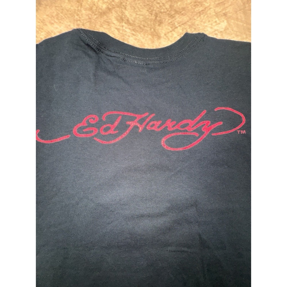 Ed Hardy T-Shirt Size Love Kills Slowly Skull Soft Black Cotton Unisex Small - Picture 7 of 8